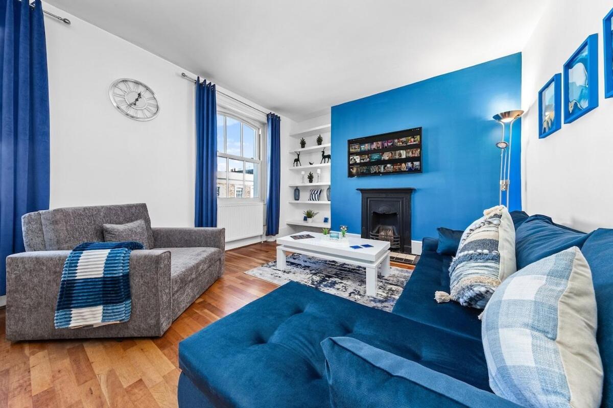 Balcony Blue Theme 1 Bedroom Central London Luxury Flat Near Hyde Park! Accommodates Up To 6! Double Sofa Bed And Next To Station! Exterior foto